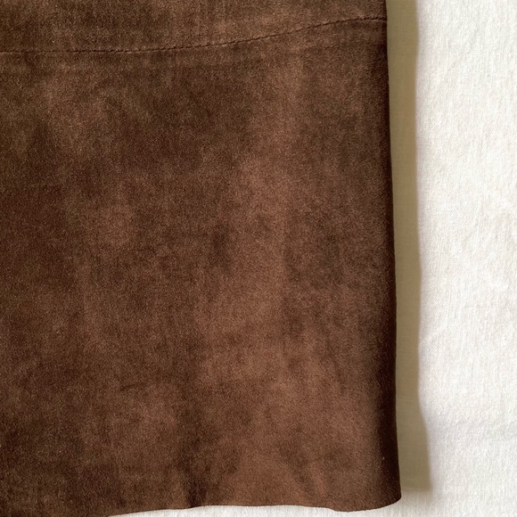 Vintage Margaret Godfrey 70s Brown Suede Skirt - Picture 3 of 6